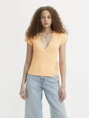 Women's Textured V Neck Top