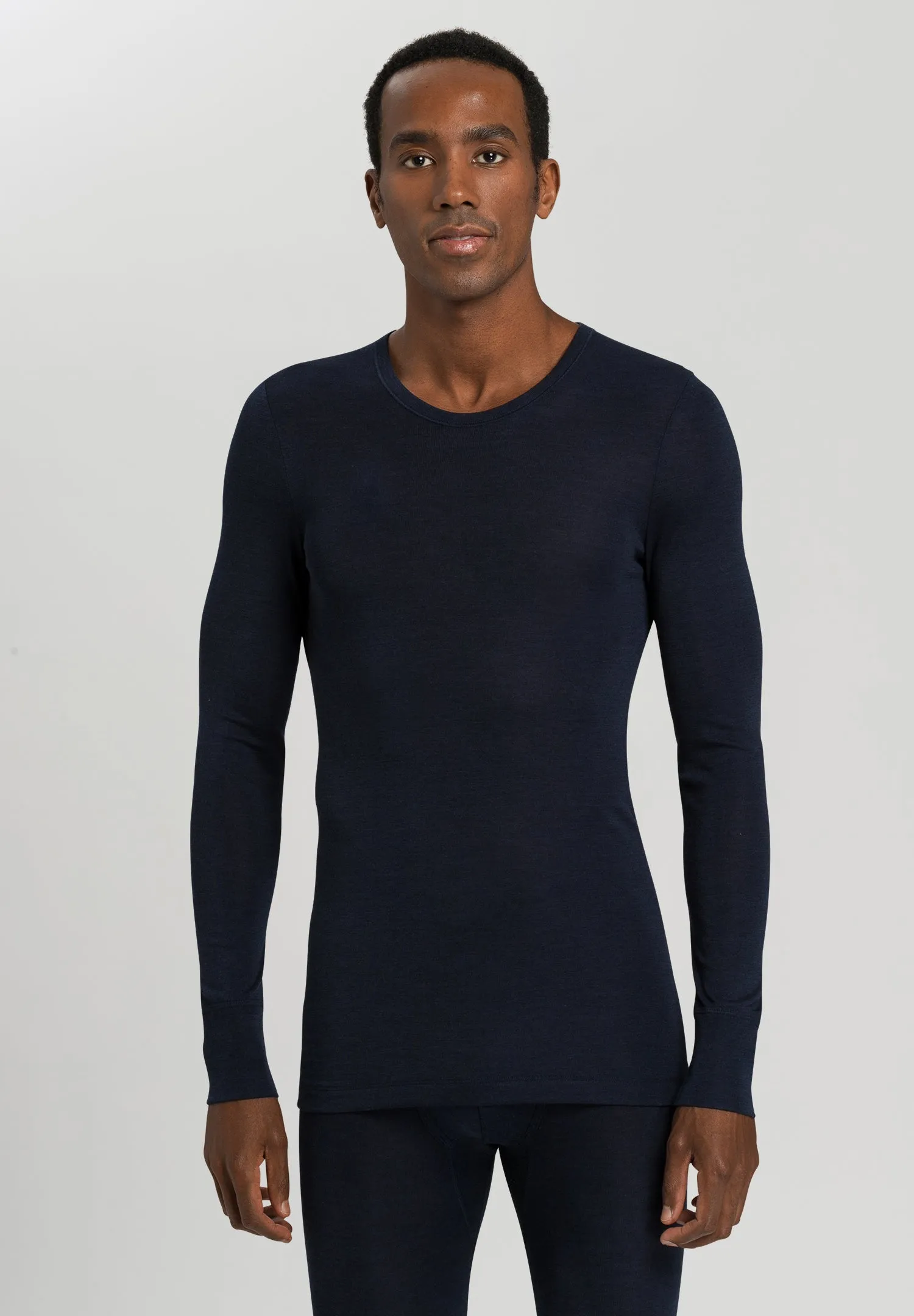 Woolen Silk M Wool And Silk Fitted Top | Deep Navy 73402-1610