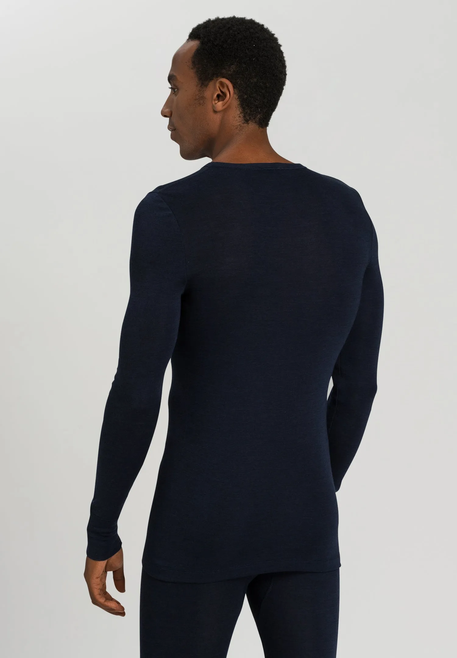 Woolen Silk M Wool And Silk Fitted Top | Deep Navy 73402-1610