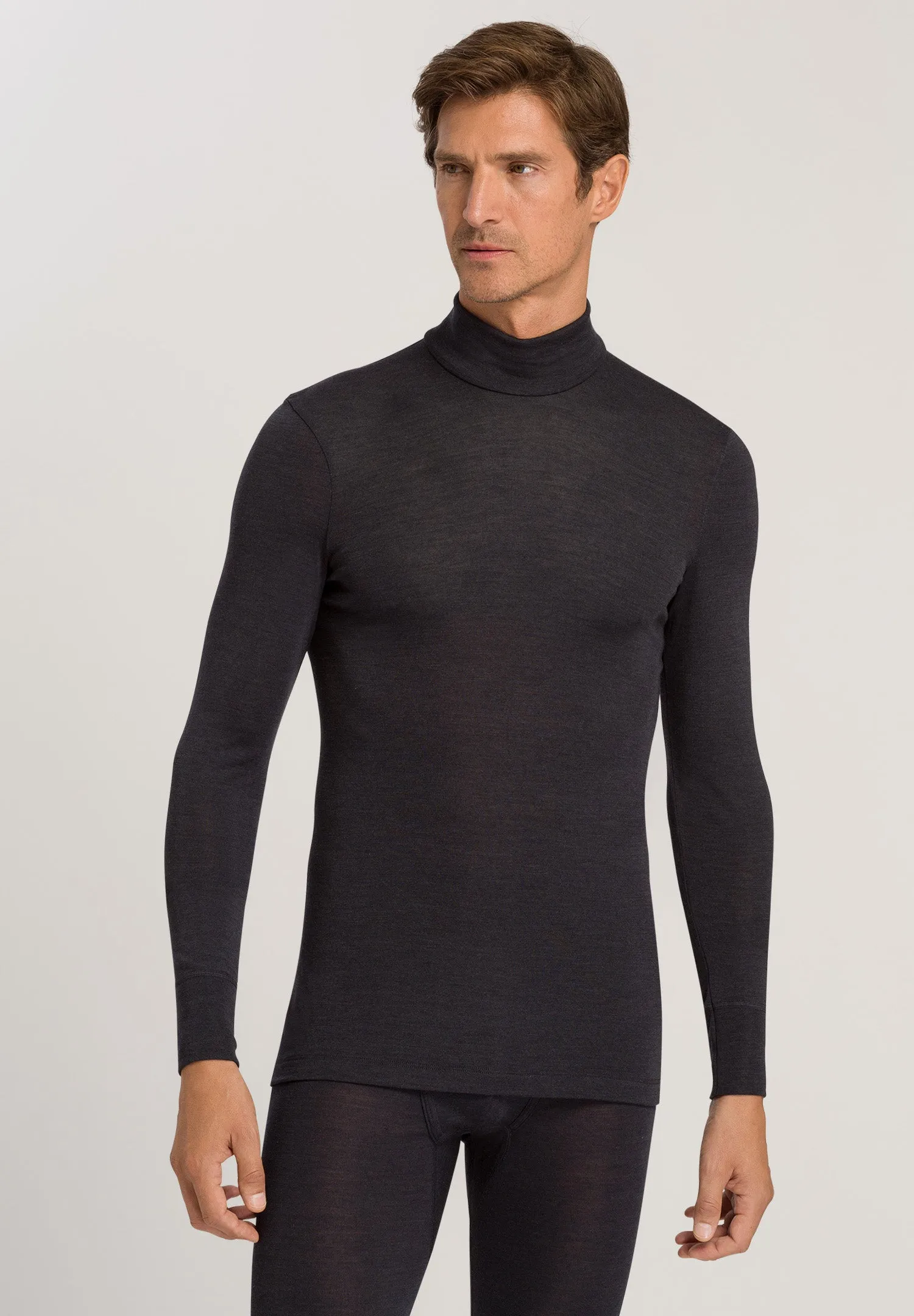 Woolen Silk M Wool and Silk Turtleneck | Anthrazit 73403-176