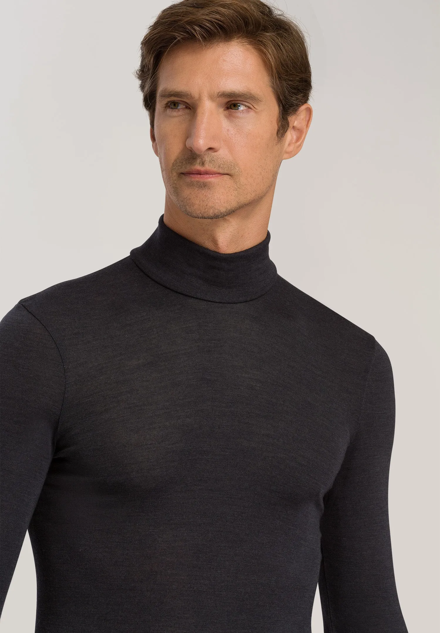 Woolen Silk M Wool and Silk Turtleneck | Anthrazit 73403-176