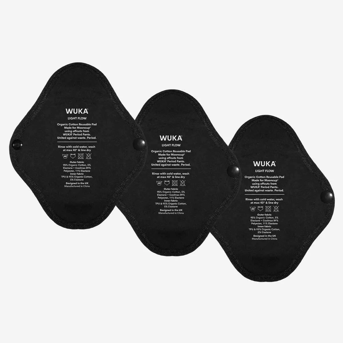 WUKA Reusable Panty Liners Light - 3 Pack