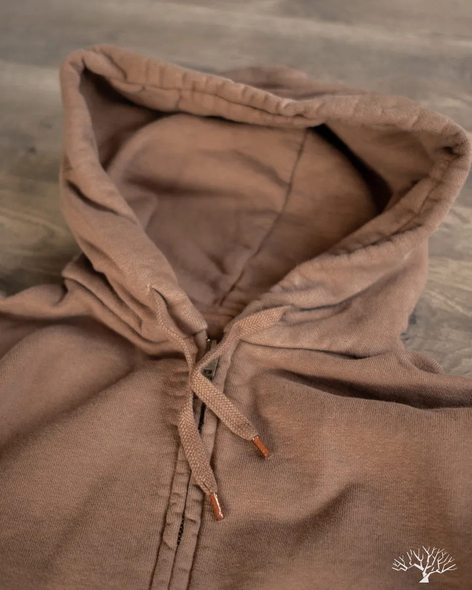 Zip Hoodie Sweatshirt - Brown