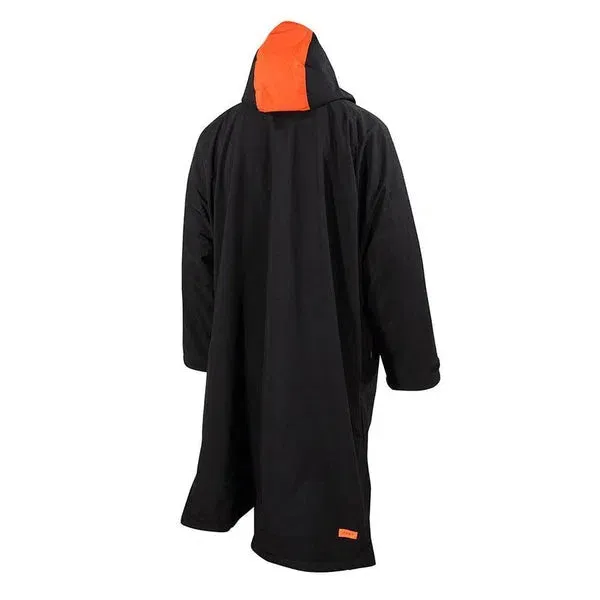 Zone3 Oversized Heat Tech Polar Fleece Parka Robe Jacket Zwart-Oranje